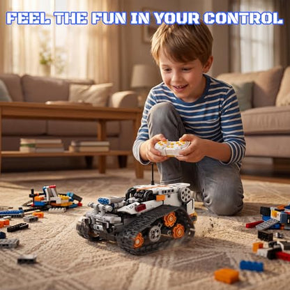 HPROMOT Robot Building Kit, APP & Remote Coding Toy Gift Boys Girls 8-16 | Birthday Gift for Boys Girls Ages 8-16 | 688 PCS 5-in-1 Robot | APP + Remote | STEM Coding | Rechargeable Battery - color: T2008