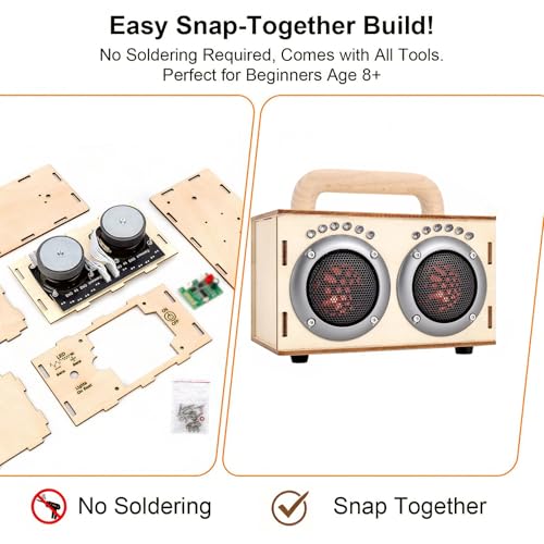 STEM Science Projects for Kids, Build Your Own DIY Bluetooth Speaker Kit - color: Gray