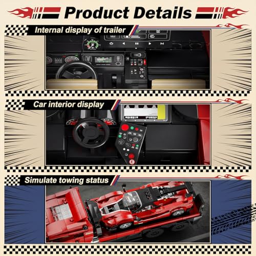 Monster Truck Tow & Sports Car Building Set for Adult 1728PCS - style: Monster Truck Sports Car