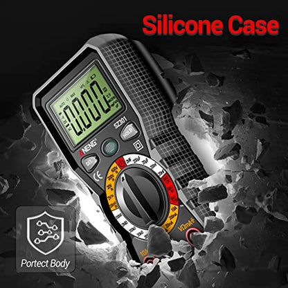 ANENG Digital Multimeter with Case,DC AC Voltmeter,Ohm Volt Amp Meter - color: Black