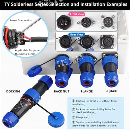 TY32 4 Pin Waterproof Cable Plug and Socket Set, Threaded Coupling Secure Connection, for Marine and Agricultural Equipment - color: Docking Inverted, size: 4 Pin 45A