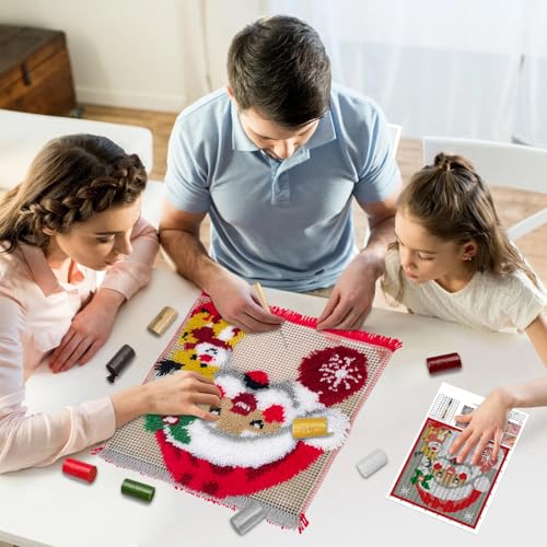 Ginkgo Leaf Latch Hook Kits for Adults Kids Beginners Fall Latch Hook Rug Kit Autumn Pre-Printed Hook and Latch Carpet Making Kits Cross-stitch DIY Wall Hanging Crochet Set 20x15 In. Craft Gift - color: Ginkgo Leaf Rug