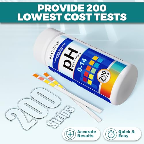 BACNUNN pH Test Strips 0-14: 200 Universal Litmus Paper pH Test Strips
