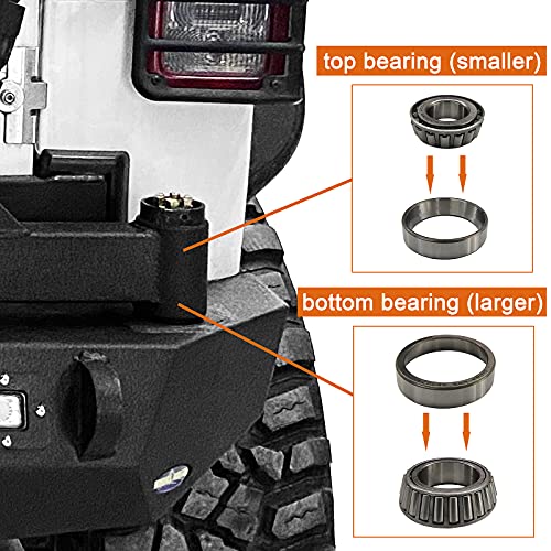 Hooke Road Wrangler JK Rear Bumper with Tire Carrier and Front Bumper Combo Compatible with Jeep Wrangler JK & Unlimited 2007-2018 2/4 Doors