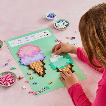 PLUS PLUS Puzzle By Number, Ice Cream Cones - 250 Piece Mini Waffle Blocks - style: Ice Cream Cones
