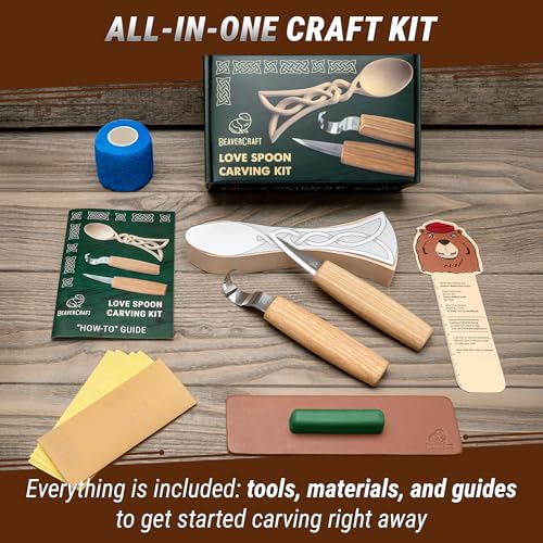 BeaverCraft DIY03 Wizard Whittling Kit for Beginners DIY04 Spoon Carving Kit Wood Carving Whittling Hobby Kit for Adults and Teens