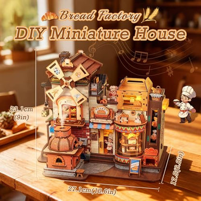 3D Wooden Puzzle for Adults, 576 Pcs Kinetic Mechanical Model Bread Factory