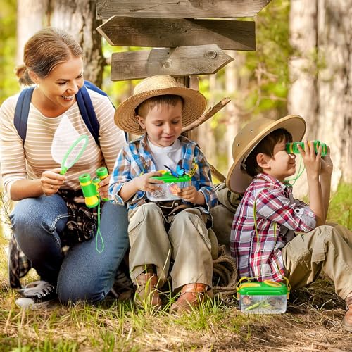 2Sets Bug Catcher for Kids - Sturdy Bugs Catching Kit Gifts with Binoculars Butterfly Net Collector Insect Catcher Tweezer, Bug Habitat Outdoor Explorer Kit for 3 4 5 6 7 8 Children