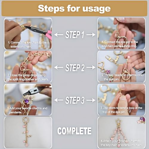 XHFXKCF 538Pcs Lip Gloss Keychain Making Kit with DIY Bag Charm - color: Pink