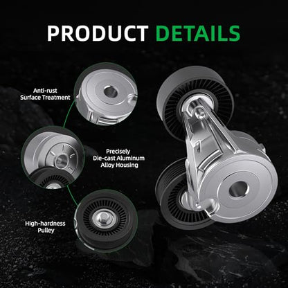 Belt Tensioner and Serpentine Belt Kit #39120 38009 419008 - size: for Liberty KJ 2002-2006