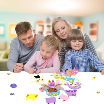 VKPI 4 Pieces EVA Foam Art Crafts Gift Kit, Creative Make Your Own Fairies, Cartoon Foam Paper Craft Projects for Kids Ages 4+ Toddler, Preschool Learning Toy for Birthday Party Favor Supplies - color: Fairies