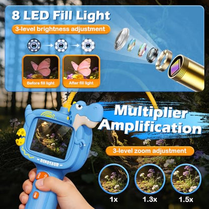 Kids Endoscope Borescope Toys, Snake Scope Camera with Light for Kids, Outdoor Exploration STEM Science Educational Toy Gifts for 4 5 6 7 8 9 10 Year Old Boys Girls