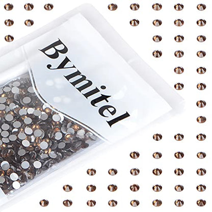 1440PCS Art Nail Rhinestones Non Hotfix Glue Fix Round Crystals Glass Flatback for DIY Jewelry Making with one Picking Pen (ss20 1440pcs, Smoked Topaz) - color: Smoked Topaz, size: ss20 1440pcs