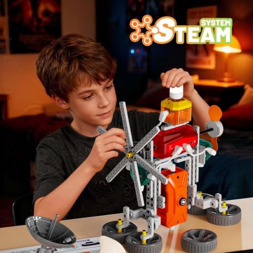 2-in-1 STEM Kit for Kids 3+, 218 Pcs Circuit & Car Building Set