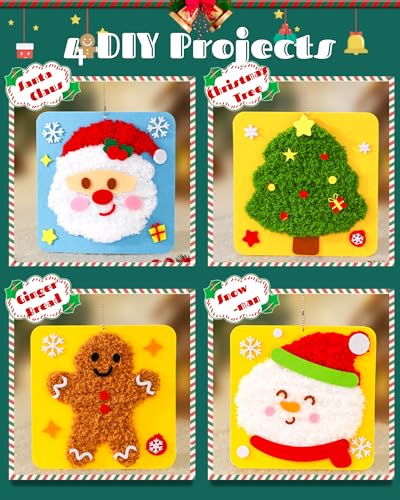 PupuMiao Sewing Kit for Kids DIY Embroidery Sewing Kit Cute Animal Sewing Projects Easy Crafts with English Instructions, Perfect for Beginners, Girls Boys Ages 4-12 (Christmas Theme) - color: Christmas Theme