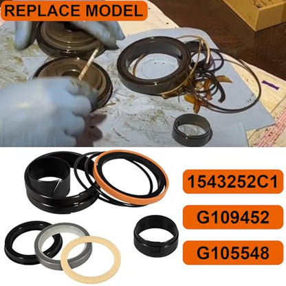G109452 G105548 1543252C1 Hydraulic Cylinder Seal Kit Fit for Case 350 350B 450 450B 480 480C 480E 580C 580D 580E 550G Loader Bucket Tilt/Bucket Ripper Dipper(Rod: 1.50", Bore: 3”)