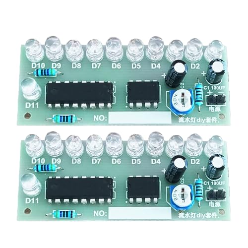 Electronics Soldering Practice Kit NE555 CD4017 LED Chasing Light Soldering Station DIY Electronic Kits - size: 4.33 x 7.4 x 0.78 inches