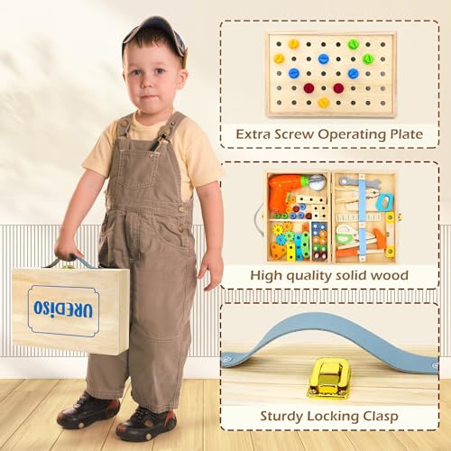 Kids Tool Set Toy with Drill, Montessori Toys for Age 3+ Years Old Boy Girl