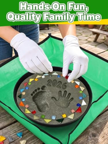 10" All-in-One DIY Stepping Garden Stones Outdoor Kit for Kids Family