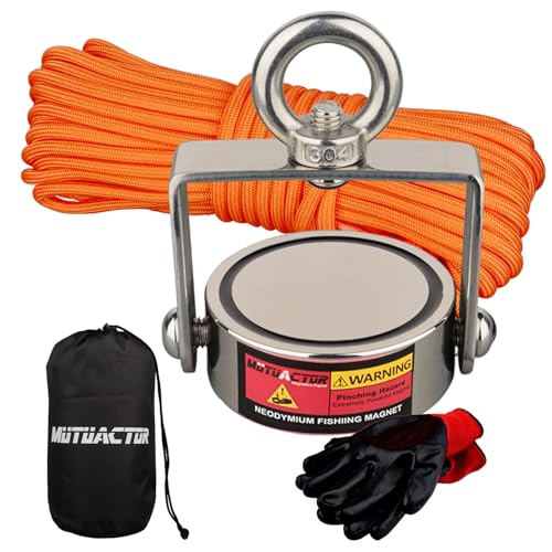 MUTUACTOR 960lbs Φ2.36'' Double-Sides Heavy Duty Swivel Magnet Fishing Kit - style: 960lb Swivel Magnet (Double Sided)--Φ 2.36"