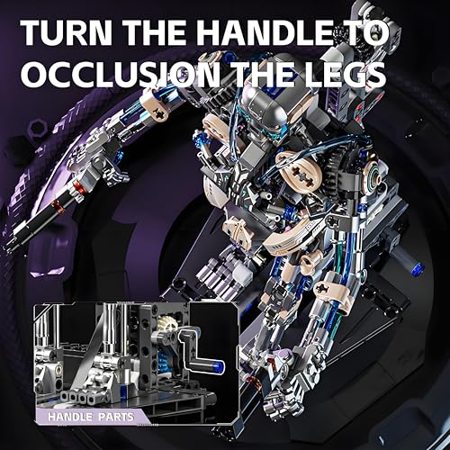 CSNRHG Mechanical Skeleton Robot Building Block Toy 692+Pieces Twistable Body and Poseable Design Creative STEM Toy for Kids and Adults - color: Skeleton Robot