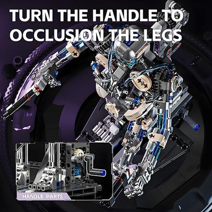 CSNRHG Mechanical Skeleton Robot Building Block Toy 692+Pieces Twistable Body and Poseable Design Creative STEM Toy for Kids and Adults - color: Skeleton Robot