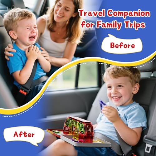 Magnetic Tiles Travel Essentials for Toddlers: 26PCS Storage Case Included - style: Magnetic Tiles Travel Construction Set - 26PCS