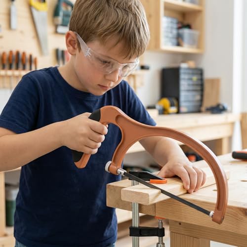 Angoily Hand Saw, Hacksaw with 5 Blade Replacement, Children Mini Table Saw for Wood Cutting, Kids Handsaw Hobby Hacksaw for Tree Trimming,PVC Pipes, DIY Woodworking Crafts