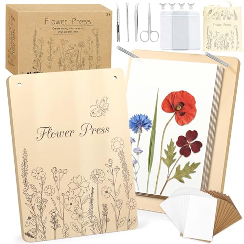 Large Flower Press Kit - 11.8" x 8.3" 10 Layers Wooden Flower Pressing Kit