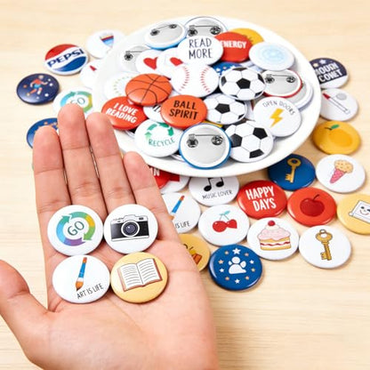 Button Maker Machine 25mm (1 in) DIY Gift, Installation-Free Pin Maker Machine, Pin Badge Button Press Machine with Free 500pcs Button Parts&100pcs Pictures&Circle Cutter(Green) - size: Round 25mm (1 inch)