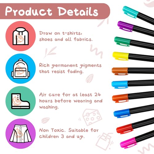 Chuarry 43 Pcs DIY Bibs Decorating Kit 8 Bodysuits 8 Pcs 2 Ply White Bibs 10 Fabric Markers 16 Stencils Baby Shower Sign(Wildflower) - style: Wildflower