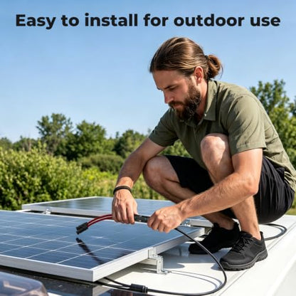 100W Solar Panel Kit,4pcs Brackets,2.5m Cable,6m Cable
