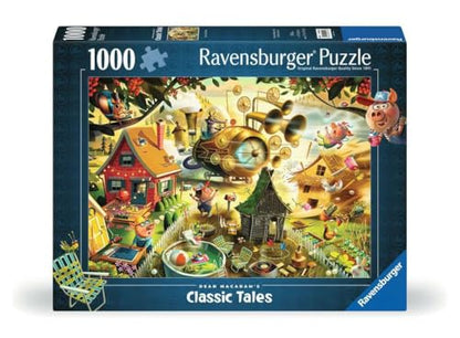 Ravensburger - Look Out Little Pigs - 1000 Piece Jigsaw Puzzle - Stunning Imagery a Classic Children's Tale - Vibrant Colors - Frameable - Premium Quality - Puzzles for Adults - style: Look Out Little Pigs