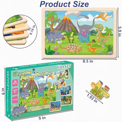 Puzzles for Kids Ages 3-5, Wooden Jigsaw Puzzles 24 Pieces 6 Pack - color: 6 Packs Wooden - 24 Pieces Each - Various Themes