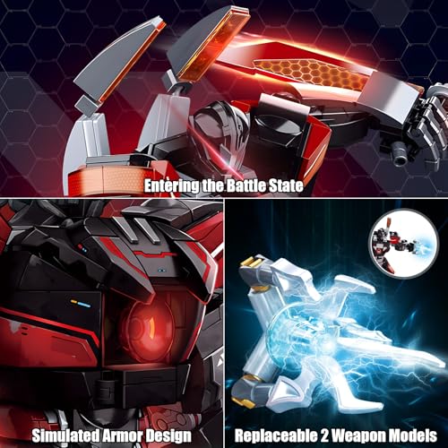 HIGH GODO Wanderer Mech Building Blocks Set for Adults，Dark Robot Model Building Kit with 2 Multiple Weapons, 585 Pieces Creative Collectible Gift for Teens 14+ - style: Wanderer Mech