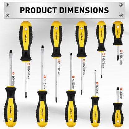 HORUSDY 11-piece Magnetic Screwdriver Set with Case, 5 Phillips & 5 Flat Head Tips with Magnetizer demagnetizer Precision Screwdriver Set - style: 11-piece Magnetic Screwdriver Set with Case