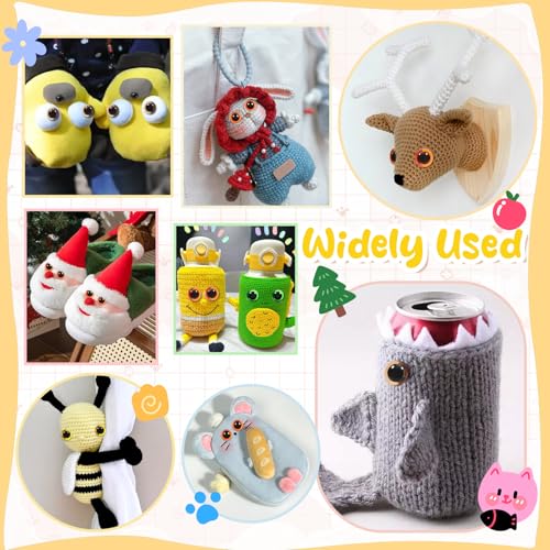 TOAOB 20pcs Sew On Safety Eyes Buttons 15mm 5 Colors Plastic Mushroom Domed Sewing Crafting Eyes for DIY Stuffed Animals Amigurumis Crochet Doll Making - size: 15mm