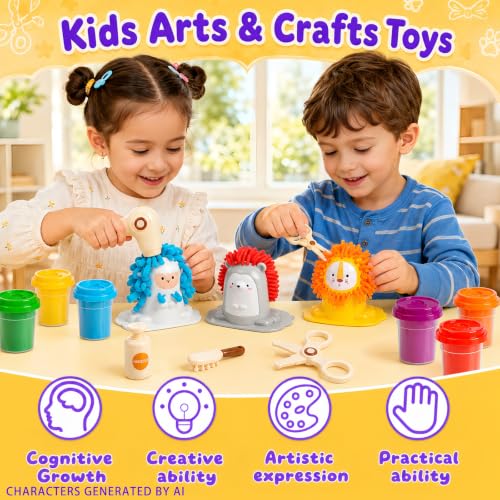 16PCS Play Color Dough Set for Kids Ages 3+,Hair Salon Dough Play Toys