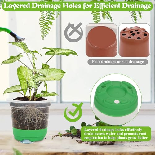 Caffox 55PCS Reusable Seed Starter Kit Includes 30 Packs 3.5" Clear Nursery Pots with Silicone Base, Repotting Mat, Gardening Gloves, Plant Labels and Seedling Tools for Easy Transplant - size: 3.5 Inch Clear Nursery Pots