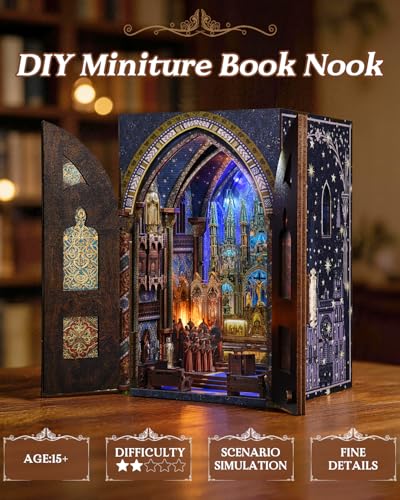 MiniCity Notre-Dame Basilica Book Nook Kit, DIY Miniature House for Adults - color: Duomo Di Mliano