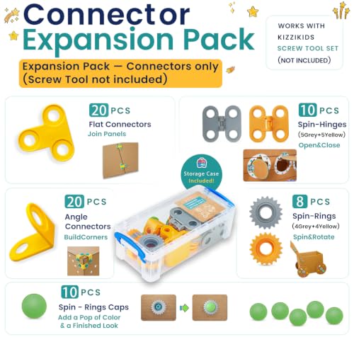 Kizzikids Cardboard Construction Tools, Connectors & Motion Parts Kit