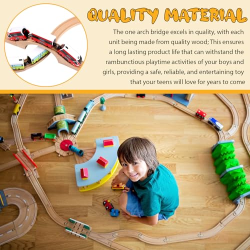 Kigley Wooden Train Track Expansion Accessories Bridge Set