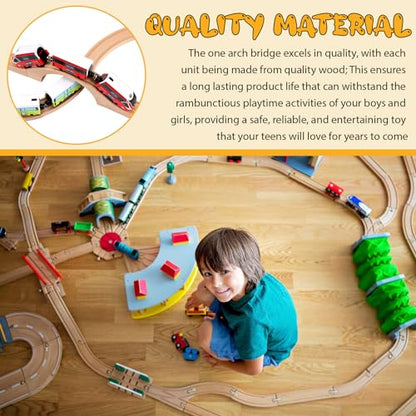 Kigley Wooden Train Track Expansion Accessories Bridge Set