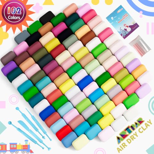 ARTPAR Air Dry Clay 102 Colors,Modeling Magic Clay for Kids Bulk Craft Kit - color: 102 Colors