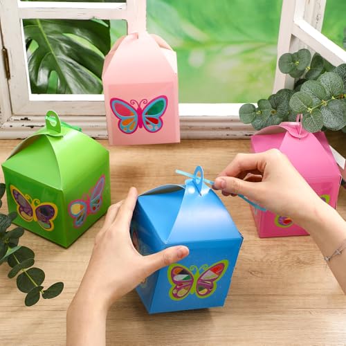 Simgoing 12 Sets Sunday School Butterfly Lantern Crafts with LED Lights - style: Butterfly