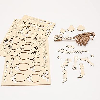 Stegosaurus Wooden Dinosaur 3D Puzzle - Fun DIY Wood Craft Kits - Ideal Gift for Birthdays and Party Favors - style: Stegosaurus