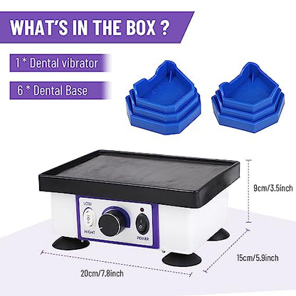 Lab Vibrator, 8 x 6 Inch Square Shaker Oscillator Gypsum, 120W