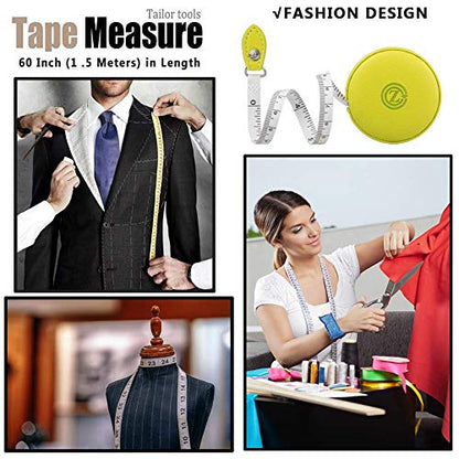 Sewing Tape Measure, Medical Body Cloth Tailor Craft Dieting Measuring Tape, 79 Inch/2 M Dual Sided Retractable Ruler with Push Button Round(1 Pack, Green) - color: Green 1 pack