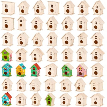 Sawysine 107 DIY Birdhouse Kits, Wooden Bird House Round Entrance - style: Lovely Style