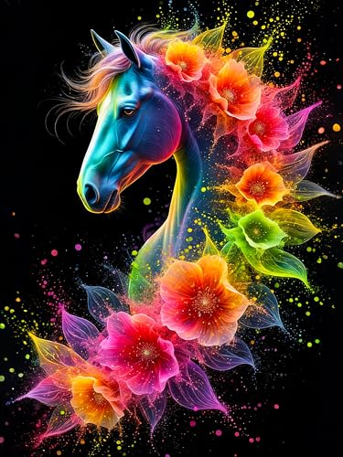 Okarina Diamond Art Kits for Adults & Beginners, Horse Diamond Painting Kit - color: HMDPUS-26104